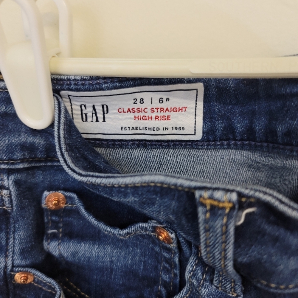 GAP Classic Straight High Rise Jeans - Blue